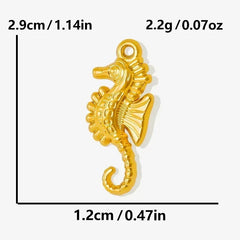 1Pc Temperament Fashion Summer Beach Blue Marine Life Sea Horse Shell Turtle Mini Fish Bead Necklace Classic Clavicle Chain