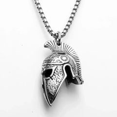Spartan Roman Helmet Men Necklaces With Pendant Stainless Steel Jewelry For Male Women Punk HipHop Accessories Gifts Wholesale