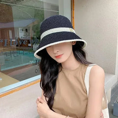 Outdoor Sunshade Hats Summer Breathable Hollow Knitted Korean Fashion Women Fisherman Hat Permeability Crochet Retro Bucket Hat