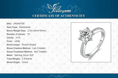 JewelryPalace Moissanite D Color 0.5ct 1ct 1.5ct 2ct 3ct Round S925 Sterling Silver Wedding Engagement Ring for Women
