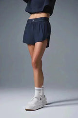 Outdoor Running Anti-Shine Sports Shorts Letter High Waisted Webbing Yoga Fitness Quick Dry Shorts