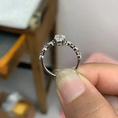 IGOTOS 1CT Oval Cut Moissanite Engagement Ring with Certificate Pass Diamond Test 925 Sterling Silver Wedding Bands Fine Jewelry