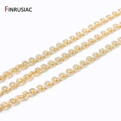 4mm*4.5mm 14K Real Gold Plated Round Textured Chains For Necklace Making, DIY Jewelry Accessories Handmade Crafts Chains