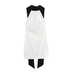 MUJER White Backless Short Dress Woman Halter Elegant Party Dresses for Women off Shoulder Mini Dress Women New in Dresses Woman