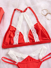 New Red Summer Sujetadores Lingerie Woman Lace Transparent Underwear Fairy Brief Sets Delicate Bra Kit Push Up Breves Sets