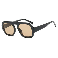 DOHOHDO 2025 Fashion Square Sunglasses Women New Retro Black Brown Thick Frame Pilot Sun Glasses Woman Chic Polygon Shades UV400