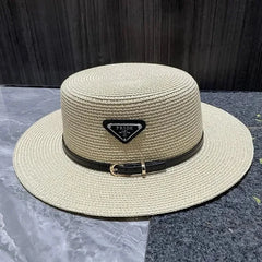 Summer Beach Hat Versatile Top Hats Belt Buckle Sun Protection Hat Korean Style Straw Hat for Women