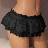 Women Sexy Lace Panties Ruffle Trim Lingerie Briefs Soft Comfortable Briefs Lolita Pink White Black