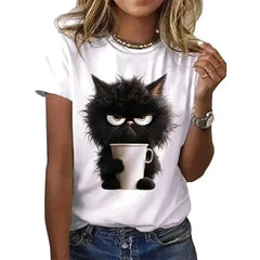 đ» Funny Cat Women's Summer T-Shirt â Purr-fectly Playful & Comfy!
