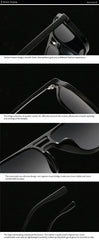 SO&EI Fashion Double Bridges Square Rivets Women Sunglasses Retro Men Gradient Shades UV400 Sun Glasses