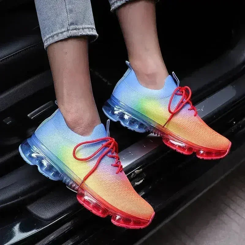 Fashion Mesh Cozy Running Sport Shoes Women Lace Up Sneakers - Femstylo