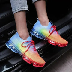 Fashion Mesh Cozy Running Sport Shoes Women Lace Up Sneakers - Femstylo