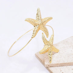 New Fashion Golden Alloy 2 Starfish Arm Bracelet for Women Summer Beach \Dance Party Cuff Bracelets Jewlery Accessories Gifts