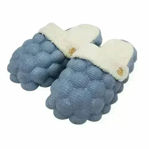 Non-slip Warm Cotton Bubble Home Slides Yellow/Pink/Black/Blue/Beige - Femstylo