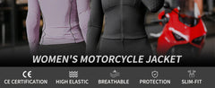 WOSAWE Women Motorcycle Jacket Body Armor CE Certified Summer Downhill Motocross Riding Clothing Protection Racing Reflective