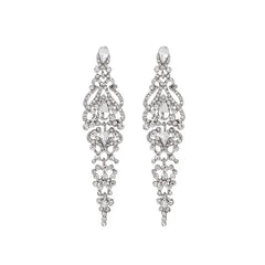Trend Crystal Drop Earrings – Elegant Long Dangle For Bridal | Femstylo