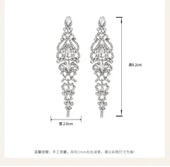 Trend Crystal Drop Earrings – Elegant Long Dangle For Bridal | Femstylo