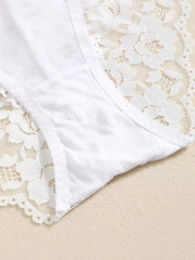 1 Set Elegant Lace Embroidery Breathable Fabric Lingerie Set Push-Up Bra Drop Waist Sheer Panty - Ultimate Valentine's Day