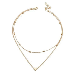 Multilayer Pendant Necklace on Neck Chain Women Crystal Zircon Heart Star Charm Layered Necklace Vintage Female Neck Jewelry Hot