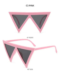 Oversized Triangle Punk Shiled Sunglasses Women Big Frame 2025 Luxury Brand Windproof Eyewear For Ladies UV400 Goggle Shades