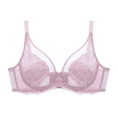 Lingerie Women's Thin BrasLace Full Cup BrasBeautifully Embroidered BrasAnti-SaggingUltra-Thin Bras