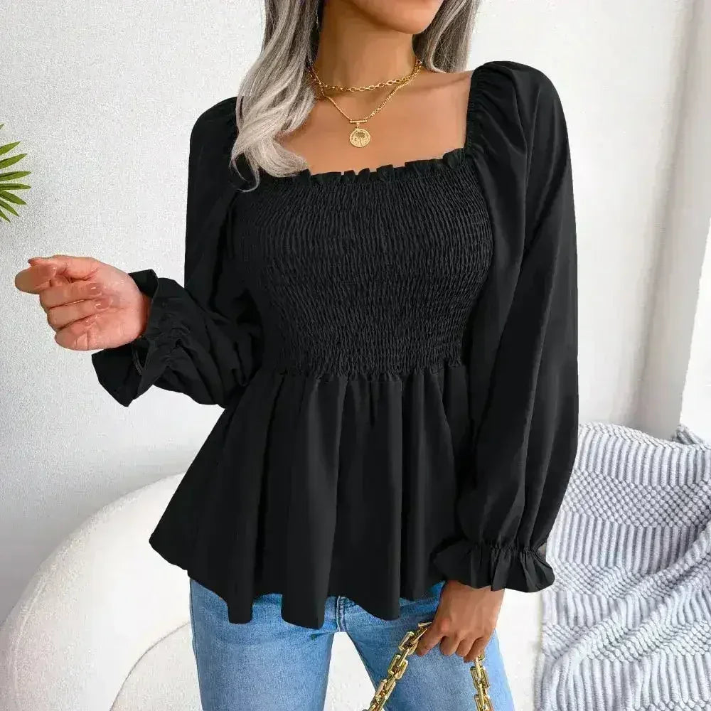Loose Fit Chiffon Blouse - Elegant Polyester Top | Femstylo - Femstylo