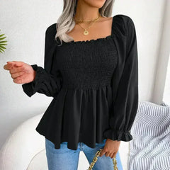 Loose Fit Chiffon Blouse - Elegant Polyester Top | Femstylo - Femstylo