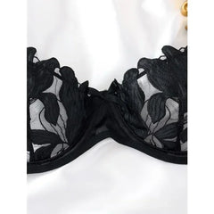 Tornova Sexy Lingerie Woman Lace Transparent Underwear Embroidery Brief Set Bra Kit Push Up Breves Sets Thin Erotic Bras New