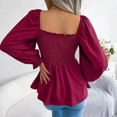Loose Fit Chiffon Blouse - Elegant Polyester Top | Femstylo - Femstylo