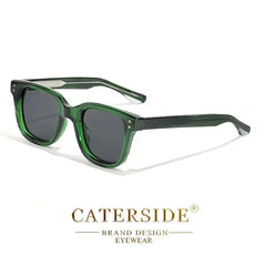 CATERSIDE Retro Square Sunglasses Men Large Frame Design Core Insert Temple Women's Sun Glasses High-Quality Travel Party UV400