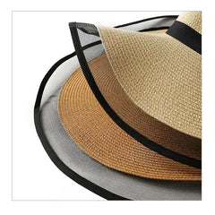 Women Sun Hat Big Eaves Waves Beach Cap Ladies Hat Big Brim Sun Visors UV Cut Bucket Panama Cap Foldable Straw Sunscreen Vintage