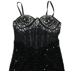 Long Dress Women Sexy Party Dresses Sling Bodycon Vestidos Streetwear Club Sequin Hot Drilling Elegant High Waist Y2k Evening