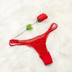 Valentines Day Creative Bikini Sexy Women's Lace Underwear Rose G-string Panties Briefs Thongs V-string