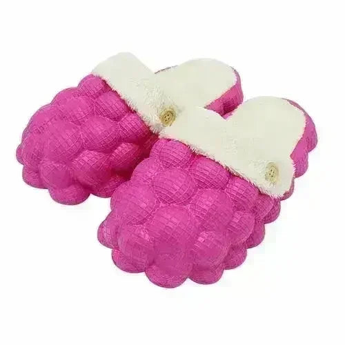 Non-slip Warm Cotton Bubble Home Slides Yellow/Pink/Black/Blue/Beige - Femstylo