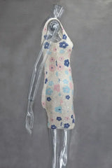 Colorful Rhombus Sequins Sexy Mini Dress Elegant Chic Straps Slit Bodycon Party Dresses Summer Holidays Evening Women Dress 2025