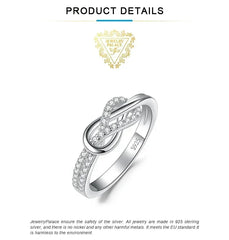 JewelryPalace New Arrival Infinity Love Knot Gemstone 925 Sterling Silver Statement Ring for Woman Fashion Classic Fine Jewelry