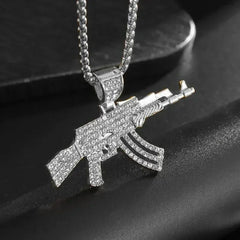 Ice Out Zircon Polite Gesture Middle Finger Necklace Men Women Punk Hip Hop Rap Rock Party Jewelry Gift