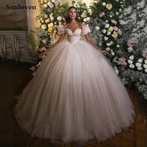 Smileven Princess Wedding Dress Corset Sweetheart Neck Ball Gowns Glitter Tulle Bride Dresses Robe De Mariee Wedding Gowns
