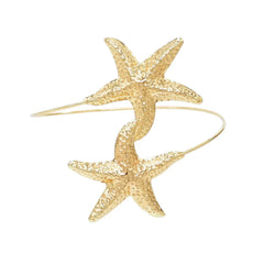 New Fashion Golden Alloy 2 Starfish Arm Bracelet for Women Summer Beach \Dance Party Cuff Bracelets Jewlery Accessories Gifts