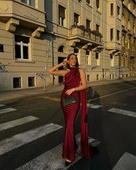 Backless Lace-Up Maxi Dress | Ribbon Sleeveless Evening Gown - Femstylo