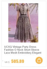 UCXQ Elegant OL Office Lady Overcoats Fur Patchwork Long Sleeve Woolen Coat Beautiful Women's Clothing Jacket Autumn 2025 Spring