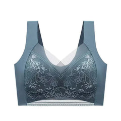 L-5XL Women Large Bra Push Up Ice Silk Seamless upper Bralette Lace Wireless Summer Bras Plus Size Top Lingerie Underwear 15019