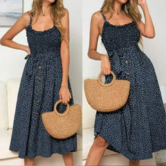 Polka Dot Maxi Dress – Light & Flowy Summer Dress - Femstylo