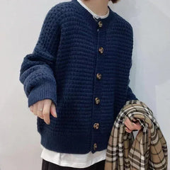 Womens Casual Button Down Knit Cardigan