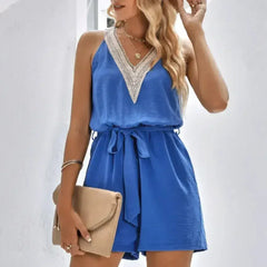 Women Sleeveless V-Neck Romper – Stylish Summer Romper - Femstylo