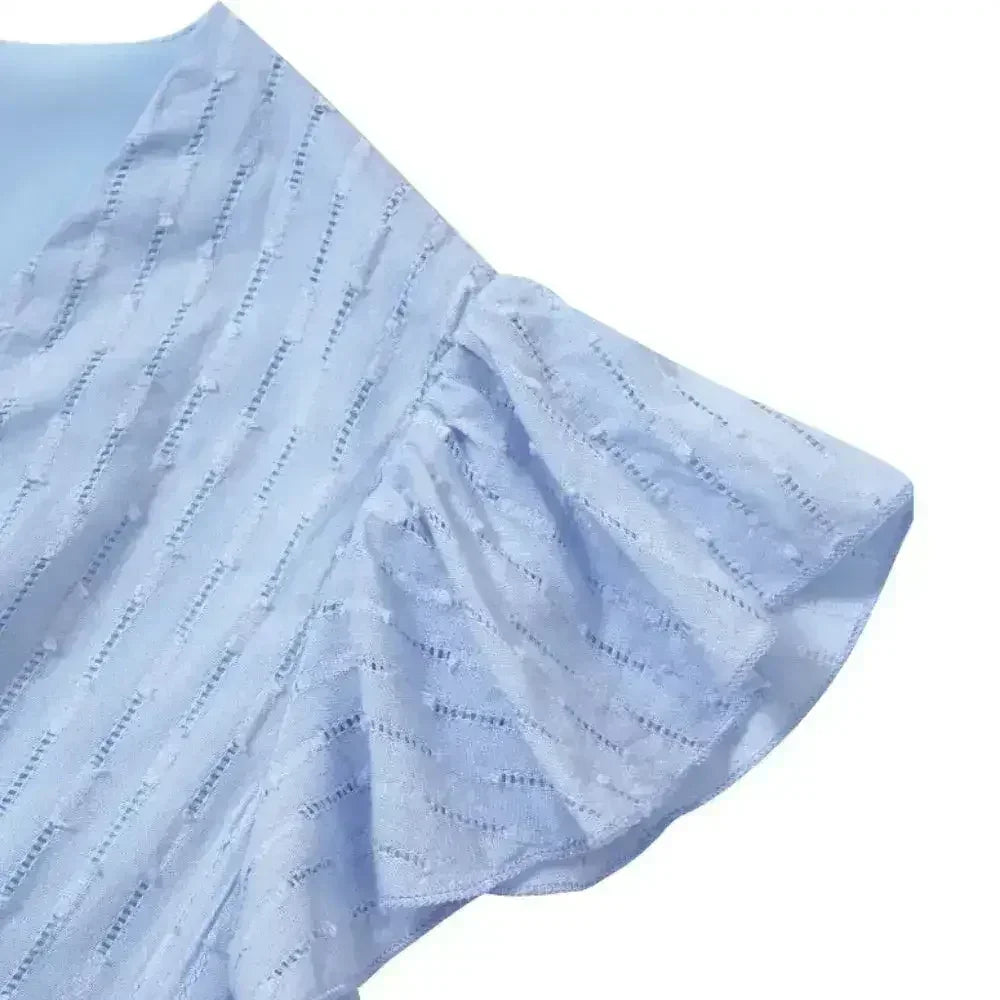 Women V Neck Ruffle Sleeve Summer Dress - Femstylo - Femstylo