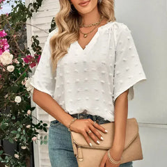 V-Neck Batwing Top - Summer Chiffon Blouse | Femstylo - Femstylo