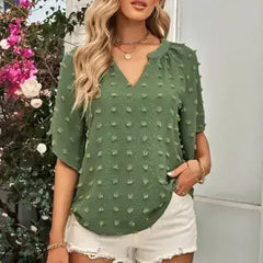 V-Neck Batwing Top - Summer Chiffon Blouse | Femstylo - Femstylo