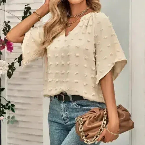 V-Neck Batwing Top - Summer Chiffon Blouse | Femstylo - Femstylo