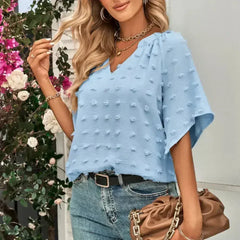 V-Neck Batwing Top - Summer Chiffon Blouse | Femstylo - Femstylo
